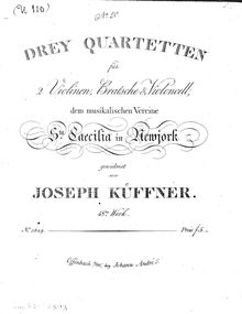 Partition parties complètes, Drey Quartetten für 2 Violinen, Bratsche & Violoncell