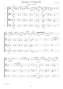 Partition I, Vivace, corde quatuor No.2, Plante, Cyril