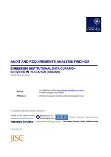 EIDCSR Audit and Requirements Analysis Findings