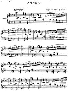 Partition , Scherzo - partition complète, 5 Bagatelles, Op.29, Albert, Eugen d 