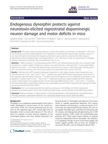 Endogenous dynorphin protects against neurotoxin-elicited nigrostriatal dopaminergic neuron damage and motor deficits in mice