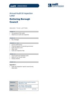 ketteringbc4 Annual Audit & Inspection Letter 02-03