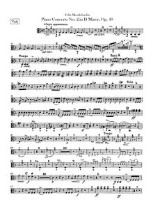 Partition altos, Piano Concerto No.2, Op.40, D minor, Mendelssohn, Felix