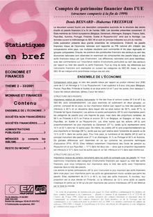33/01 STATISTIQUES EN BREF - ECONOMIE ET FINANCES