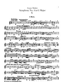 Partition cor 1, 2, 3, 4 (F), Symphony No.4, Mahler, Gustav