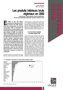 Les produits intérieurs bruts régionaux en 2000 