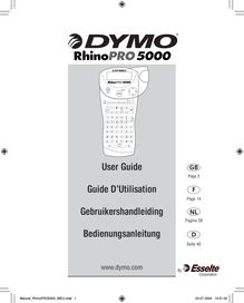 Notice Imprimante d étiquettes DYMO  Rhino 3000