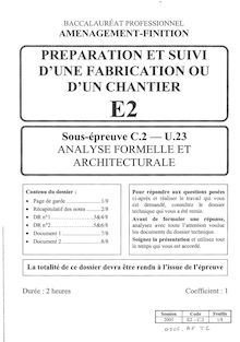 Analyse formelle et architecturale 2005 Bac Pro - Aménagement finition