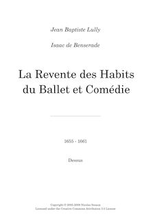 Partition Dessus, Ballet de la revente des habits, LWV 5, Lully, Jean-Baptiste