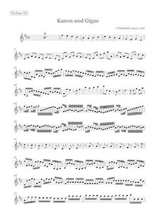 Partition violon 3, Canon et Gigue, Kanon und Gigue für drei Violinen und Basso Continuo