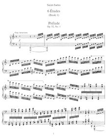 Partition complète, Six Etudes pour piano, Saint-Saëns, Camille par Camille Saint-Saëns