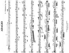 Partition violoncelles, Adagio pour cordes, D major, Robertson, Ernest John