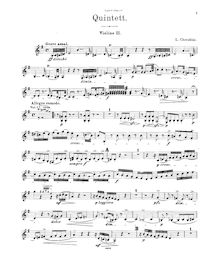 Partition violon 2, corde quintette en E Minor, E minor, Cherubini, Luigi