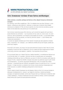 "Eric Zemmour victime d une fatwa médiatique " pour Gilles Lebreton, conseiller politique de Marine Le Pen