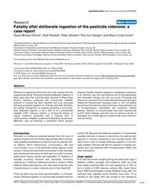 Fatality after deliberate ingestion of the pesticide rotenone: a case report