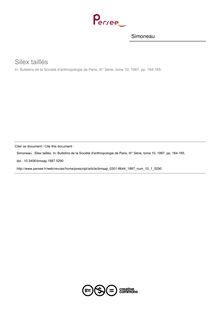 Silex taillés - article ; n°1 ; vol.10, pg 184-185