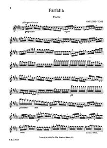 Partition de violon, Farfalla en B major, pour violon et Piano