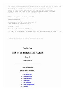 Les mystères de Paris, Tome II par Eugène Sue