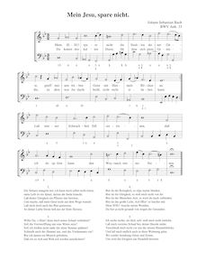 Partition Mein Jesus, spare nicht, BWV Anh.33, 7 Geistliche Oden und ein Gedicht