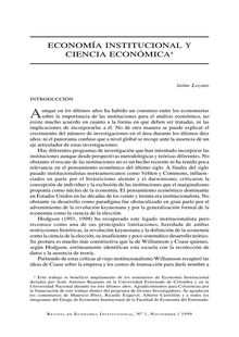 Economía institucional y ciencia económica (Institutional economics and economic science)