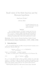 Small values of the Euler function and the Riemann hypothesis