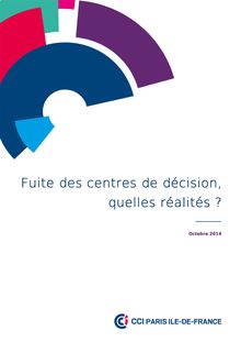 Etude de la CCI de Paris sur la fuite des centres de décision