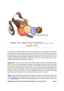 How to Find That Perfect Golf Shoes That Fits