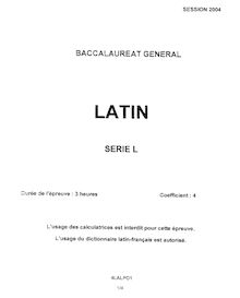 Épreuve de latin - 2004, série L