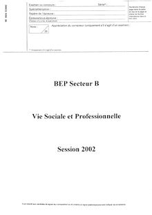 Vie sociale et professionnelle (VSP) 2002 BEP - Métiers du secrétariat