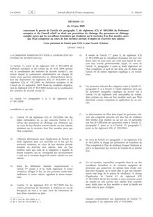 Décision U2 du 12 juin 2009 concernant la portée de l’article 65,  paragraphe 2, du règlement (