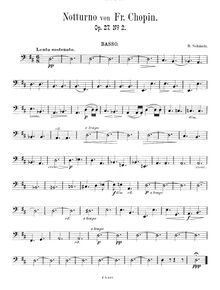 Partition Double basse , partie, nocturnes, Chopin, Frédéric