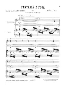 Partition No. , Fantasia e Fuga, 6 Duos, Op.8, Saint-Saëns, Camille