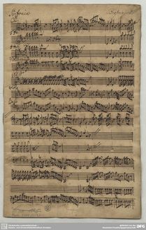 Partition complète, Sinfonia en D major No.1, D major, Brescianello, Giuseppe Antonio