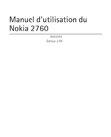 Notice Téléphone portable Nokia  2760