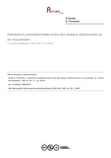 Interactions orientationnelles entre des réseaux stationnaires et en mouvement - article ; n°1 ; vol.82, pg 45-65