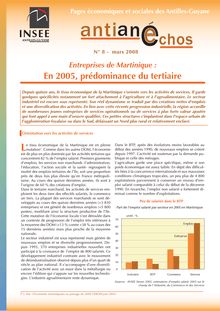 Entreprises de Martinique : En 2005, prédominance du tertiaire