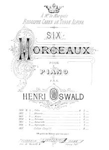 Partition complète, 6 Piano pièces, Op.4, Oswald, Henrique