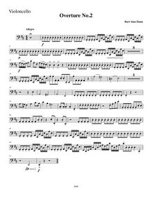 Partition de violoncelle, Overture No.2, D Major, Dunn, Bart