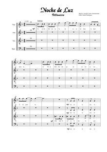 Partition choral Score, Noche de Luz, Noche de Luz, F major, Rodríguez, Pablo Andrés