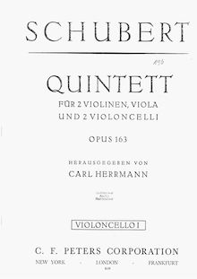 Partition violoncelle 1, corde quintette, C Major, Schubert, Franz par Franz Schubert