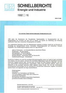 SCHNELLBERICHTE Energie und Industrie. 1992 16