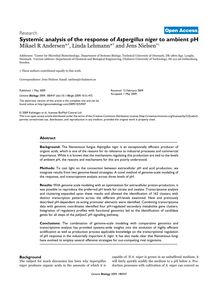 Systemic analysis of the response of Aspergillus nigerto ambient pH