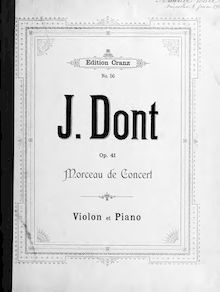 Partition de piano, Morceau de concert, Dont, Jakob