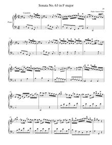 Partition Sonata R.63 en F major, clavier sonates R.61-70, Soler, Antonio