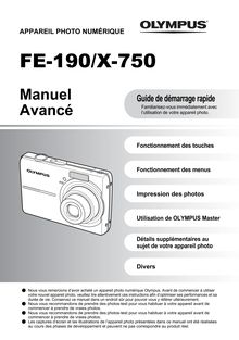 Notice Appareil Photo numériques Olympus  FE-190