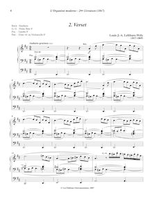 Partition , Verset, L Organiste Moderne, Lefébure-Wély, Louis James Alfred par Louis James Alfred Lefébure-Wély