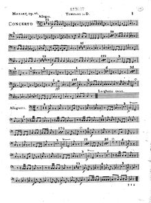 Partition timbales, Piano Concerto No.26, Krönungskonzert ; Coronation Concerto