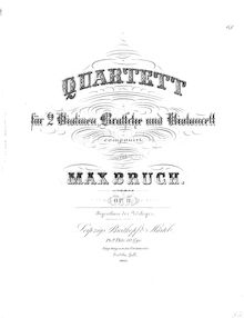 Partition violon 1, corde quatuor No.1, C minor, Bruch, Max