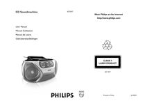 Notice Enregistreur à cassette stéréo Radio Philips  AZ1017/12