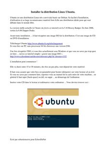Installer la distribution Linux Ubuntu